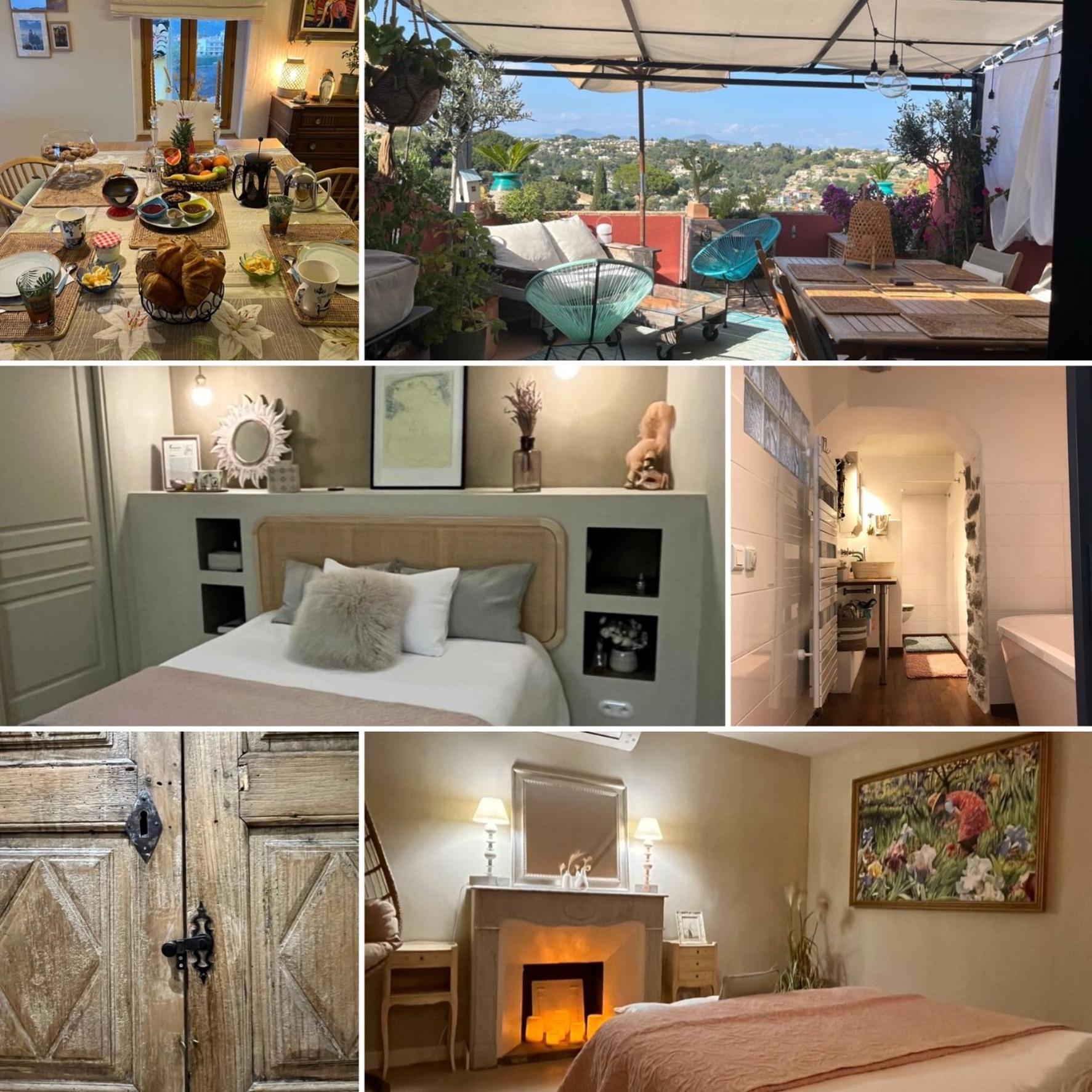 Bed & Breakfast Les Hauts De Cagnes Vue Mer Et Montagne Apartment Екстериор снимка